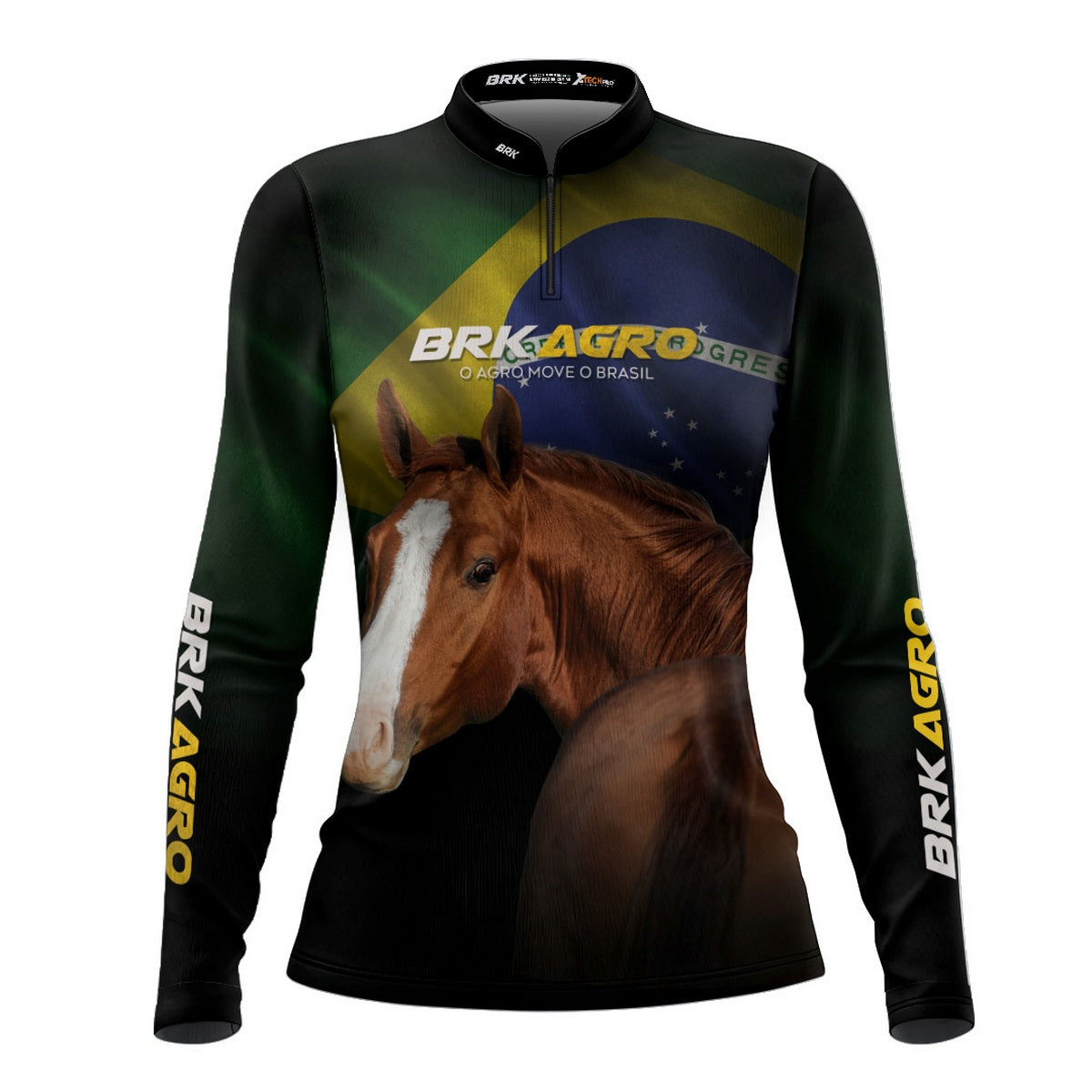Camisa Agro Feminina Brk Team Roping Brasil 3 com UV50+ - Brk Agro