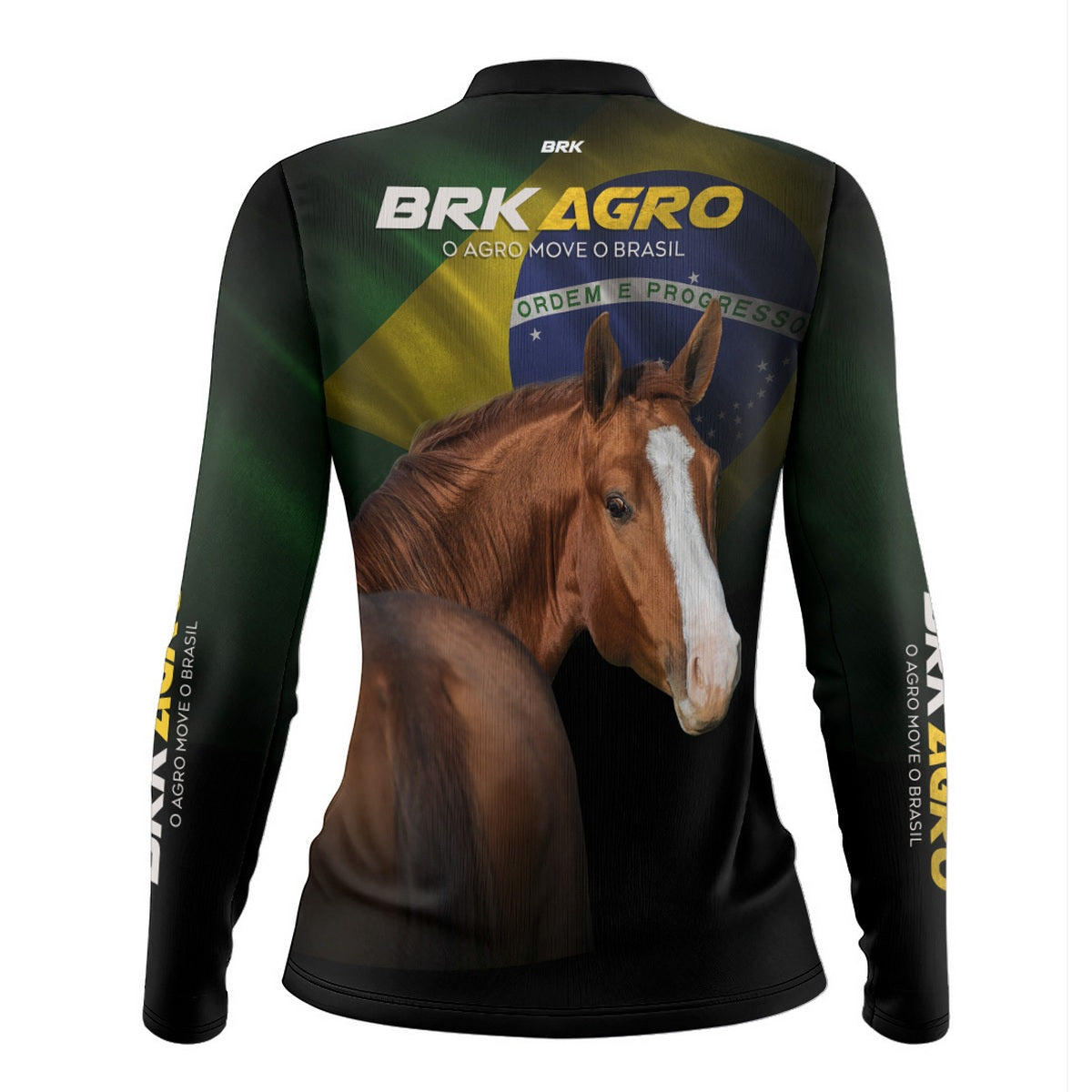 Camisa Agro Feminina Brk Team Roping Brasil 3 com UV50+ - Brk Agro