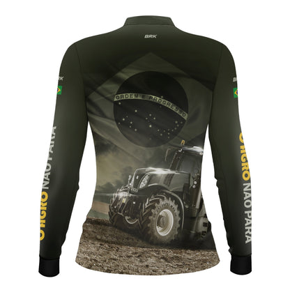 Camisa Agro Feminina Brk Trator Bandeira do Brasil com Proteção Solar UV50+ - Brk Agro