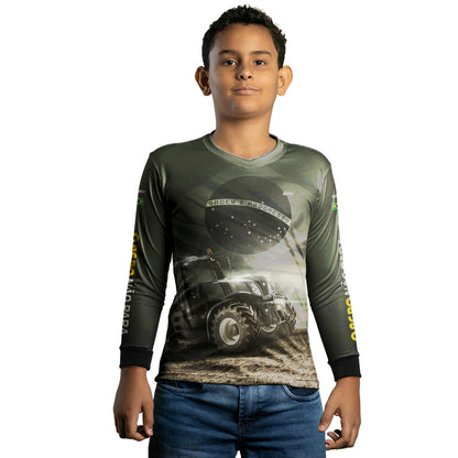 Camisa Agro Brk Trator Bandeira do Brasil com Proteção Solar UV50+