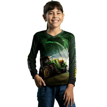 Camisa Agro Brk Verde Trator Bandeira do Brasil com Proteção Solar UV50+ - Brk Agro