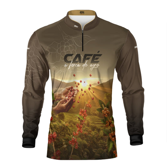 Camisa Agro Brk Café A Força do Agro com Proteção Solar UV50+