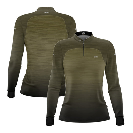 Camisa Agro Feminina Brk Mescla Areia Esverdeada com Proteção Solar UV50+ - Brk Agro