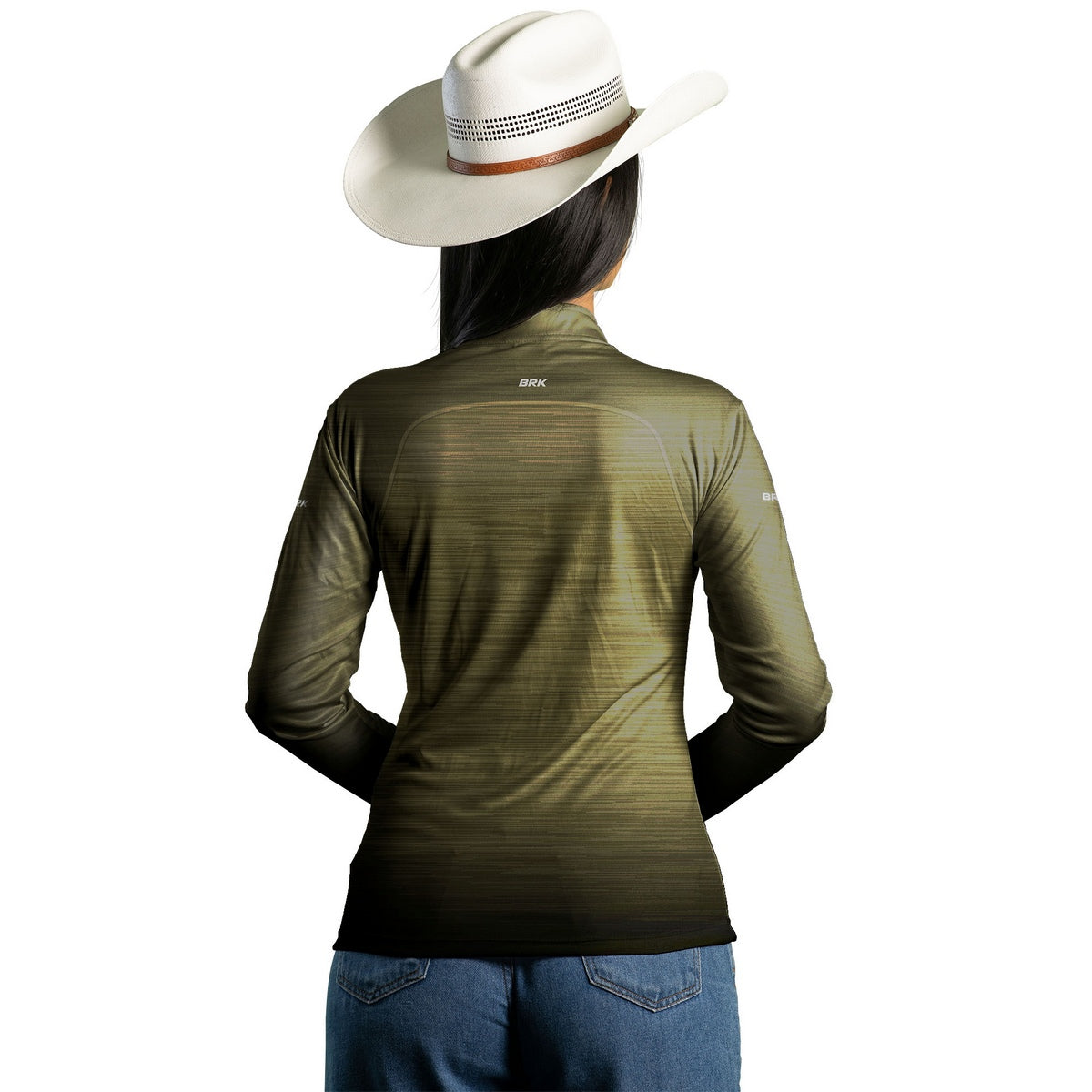 Camisa Agro Feminina Brk Mescla Areia Esverdeada com Proteção Solar UV50+ - Brk Agro