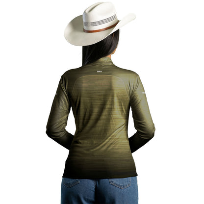 Camisa Agro Feminina Brk Mescla Areia Esverdeada com Proteção Solar UV50+ - Brk Agro