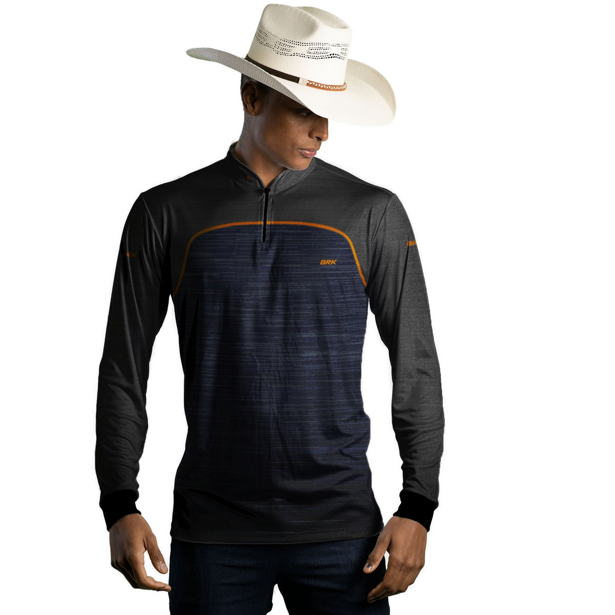 Camisa Agro Brk Mescla Azul Chumbo com Proteção Solar UV50+ - Brk Agro
