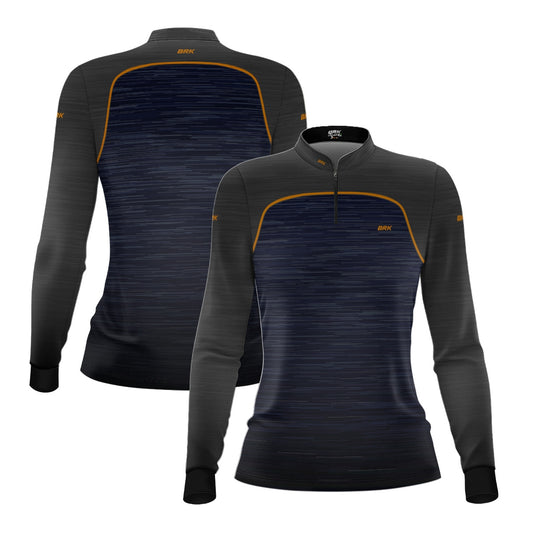 Camisa Agro Feminina Brk Mescla Azul Chumbo com Proteção Solar UV50+ - Brk Agro