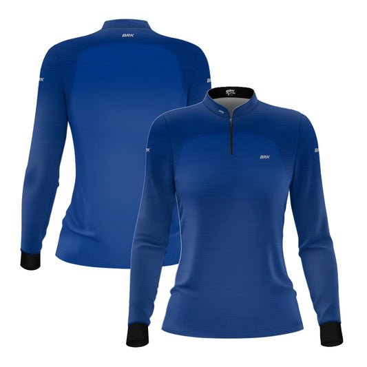 Camisa Agro Feminina Brk Mescla Azul Royal com Proteção Solar UV50+ - Brk Agro