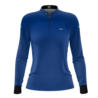 Camisa Agro Feminina Brk Mescla Azul Royal com Proteção Solar UV50+ - Brk Agro