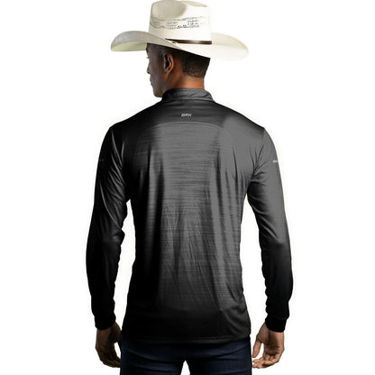Camisa Agro Brk Mescla Preto Cinza com Proteção Solar UV50+