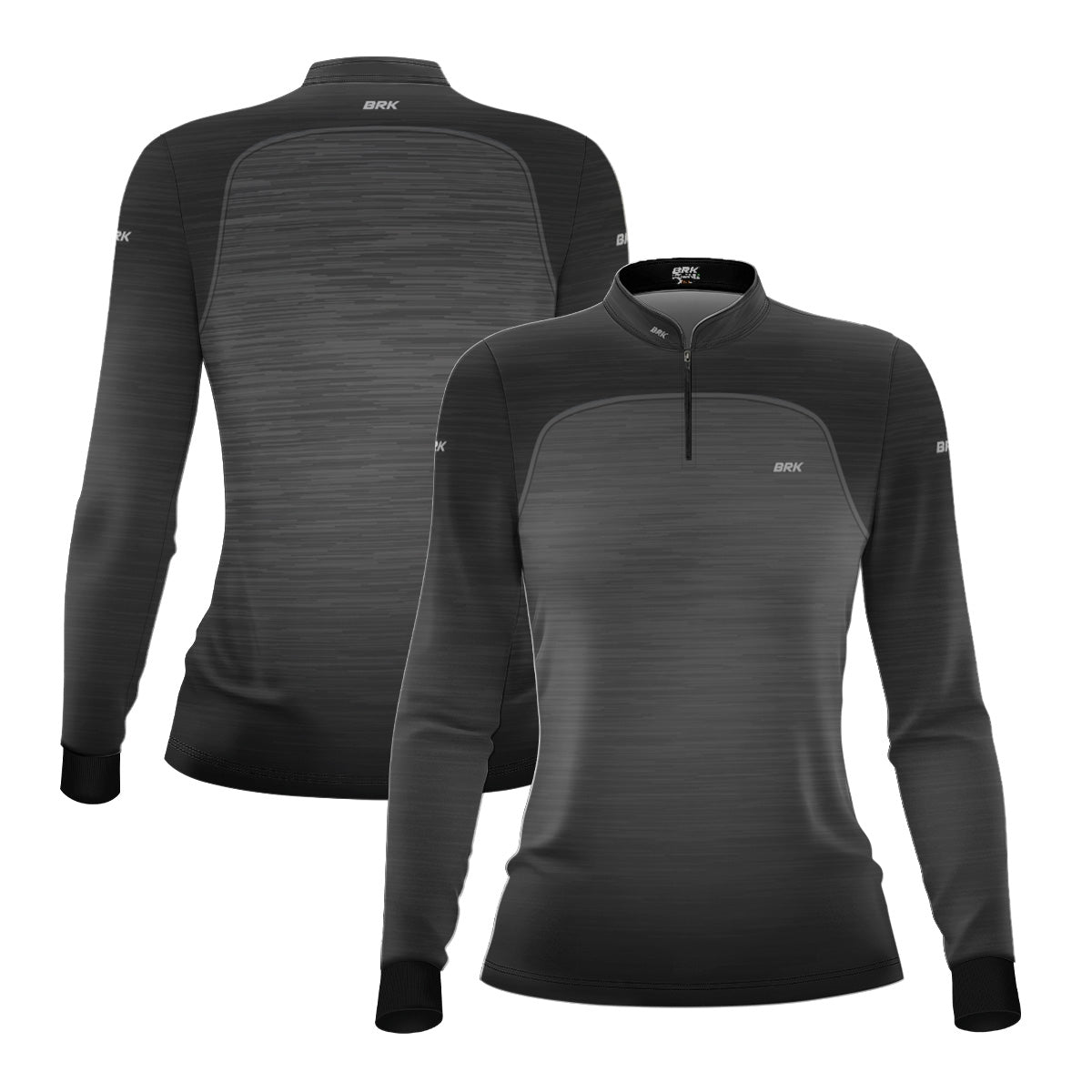 Camisa Agro Feminina Brk Mescla Preto Cinza com Proteção Solar UV50+ - Brk Agro