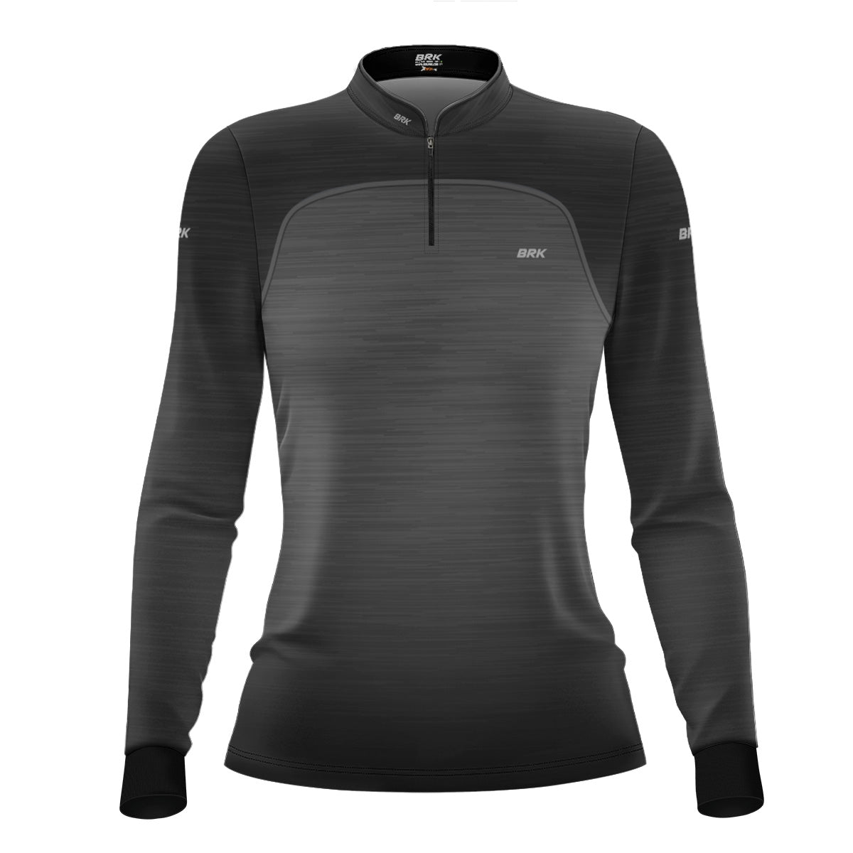 Camisa Agro Feminina Brk Mescla Preto Cinza com Proteção Solar UV50+ - Brk Agro