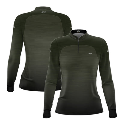 Camisa Agro Feminina Brk Mescla Verde com Proteção Solar UV50+ - Brk Agro