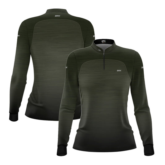 Camisa Agro Feminina Brk Mescla Verde com Proteção Solar UV50+ - Brk Agro