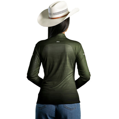 Camisa Agro Feminina Brk Mescla Verde com Proteção Solar UV50+ - Brk Agro