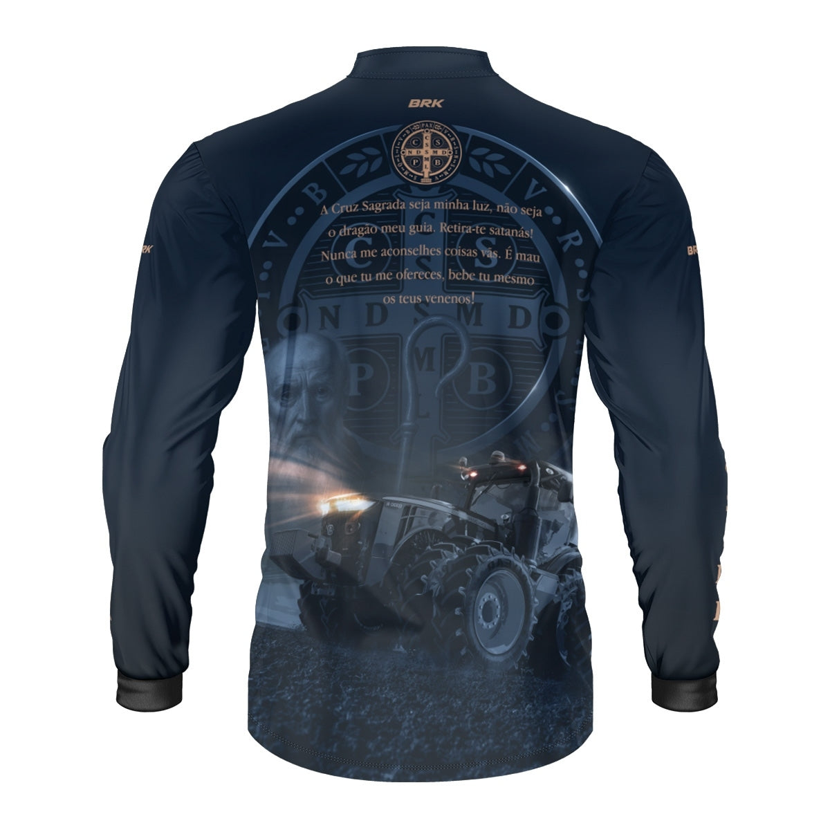 Camisa Agro Brk Azul Trator e São Bento com Proteção UV50+ - Brk Agro