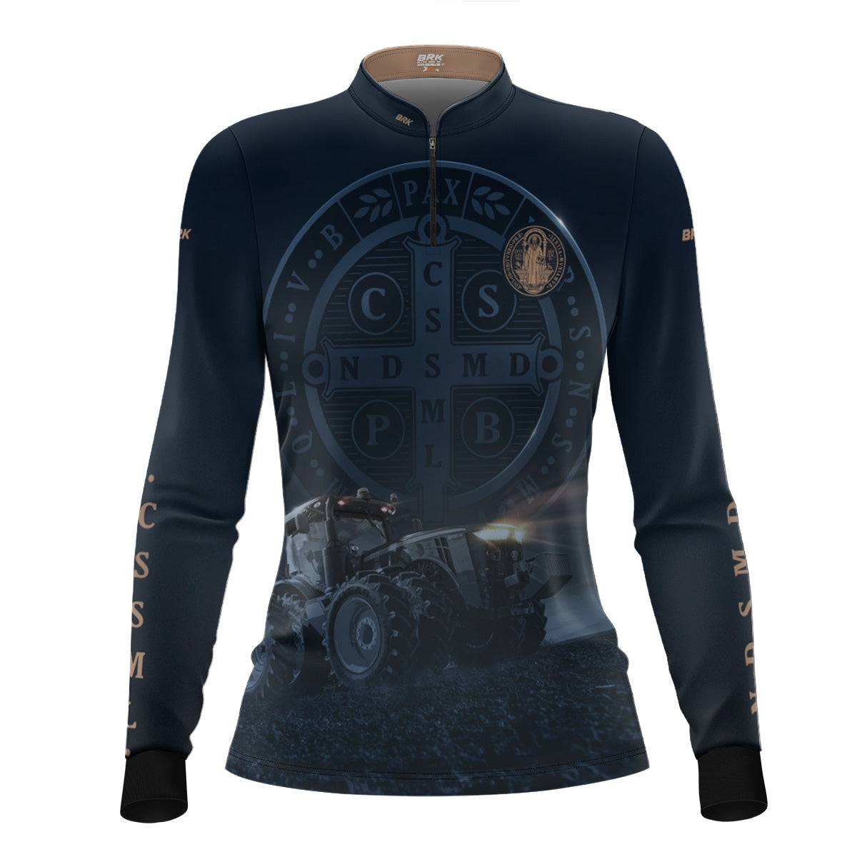 Camisa Agro Feminina Brk Azul Trator e São Bento com Proteção UV50+ - Brk Agro