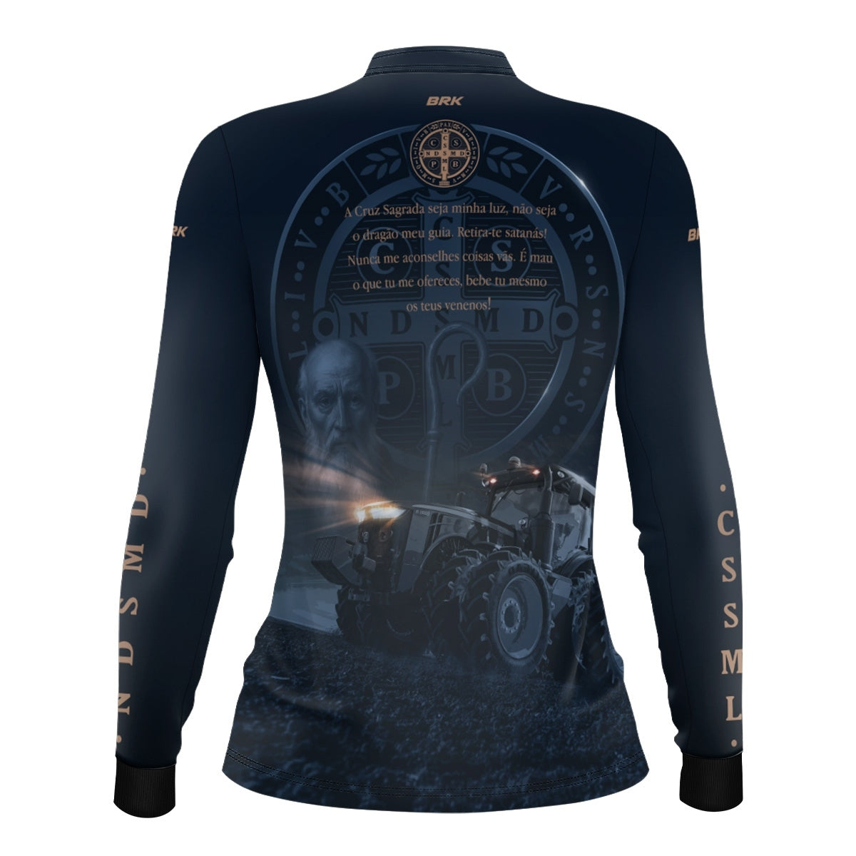 Camisa Agro Feminina Brk Azul Trator e São Bento com Proteção UV50+ - Brk Agro