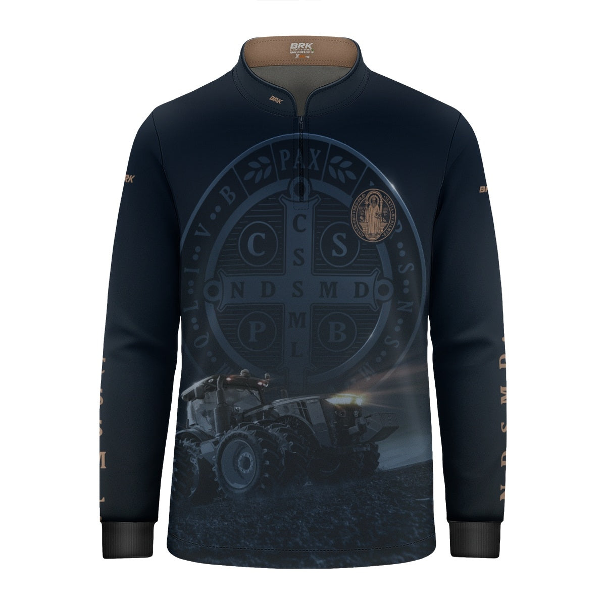 Camisa Agro Infantil Brk Azul Trator e São Bento com Proteção UV50+ - Brk Agro