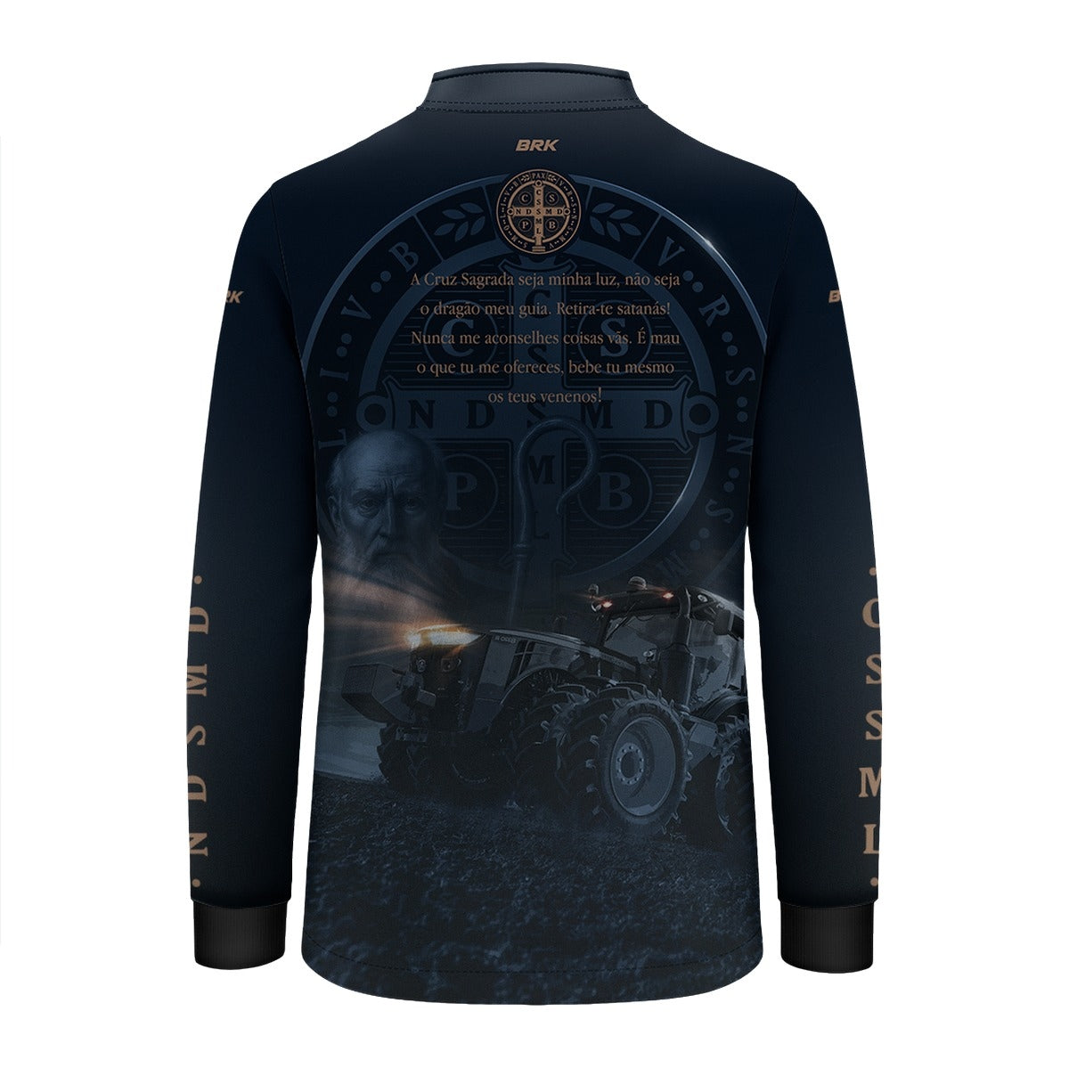 Camisa Agro Infantil Brk Azul Trator e São Bento com Proteção UV50+ - Brk Agro