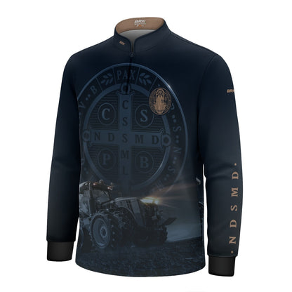 Camisa Agro Infantil Brk Azul Trator e São Bento com Proteção UV50+ - Brk Agro