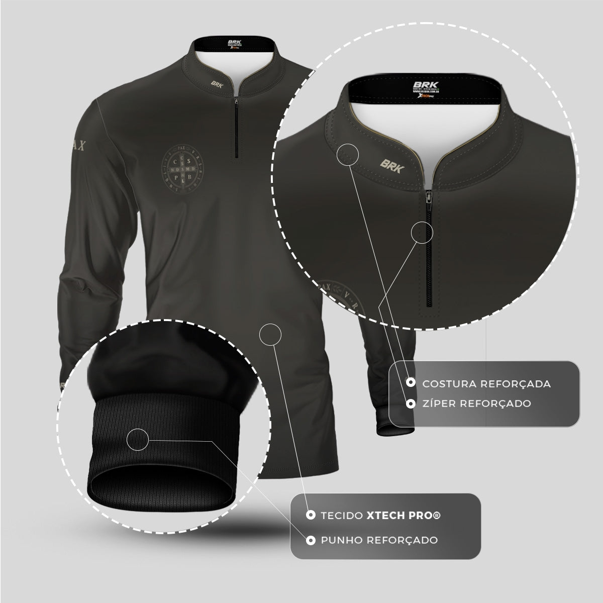 Camisa Agro Brk Medalha de São Bento com Proteção UV50  - Envio Imediato - Brk Agro