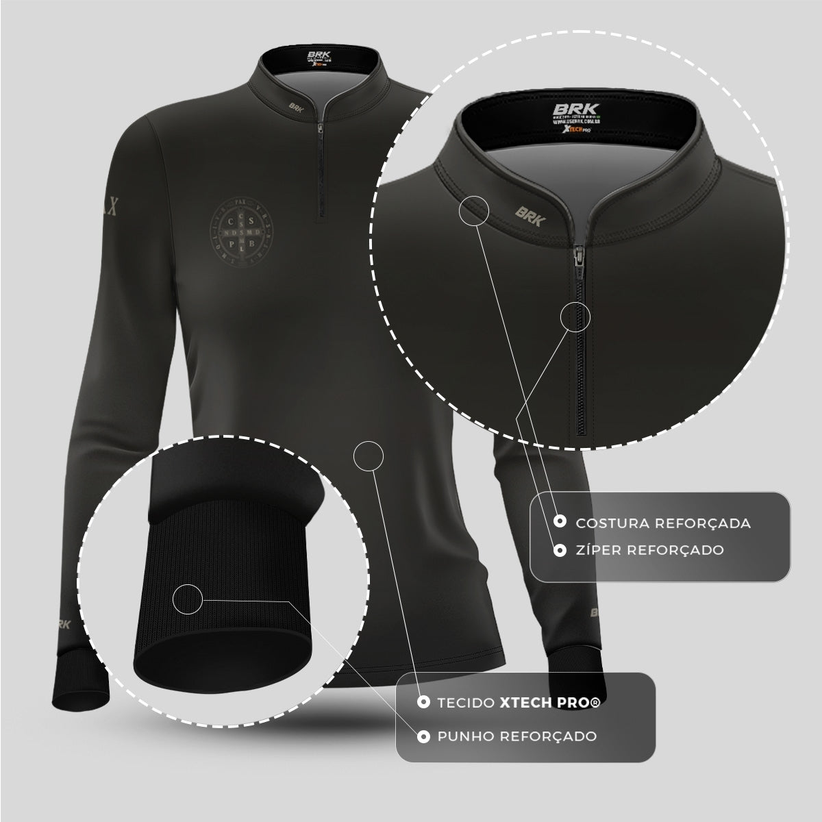 Camisa Agro Feminina Brk Medalha de São Bento com Proteção UV50+ - Brk Agro