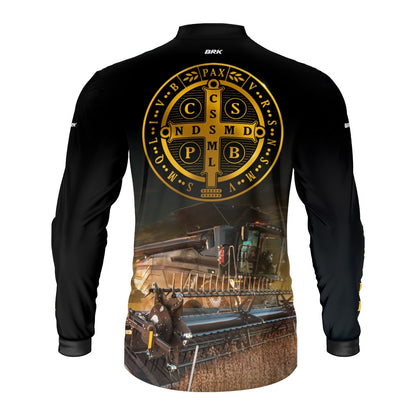 Camisa Agro Brk São Bento e Colheitadeira com Proteção UV50 - Envio Imediato - Brk Agro