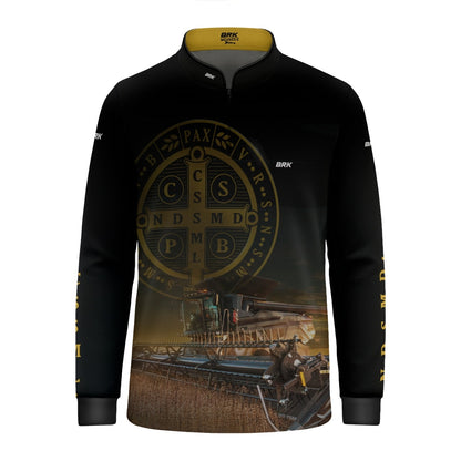 Camisa Agro Infantil Brk São Bento e Colheitadeira com Proteção UV50+ - Brk Agro
