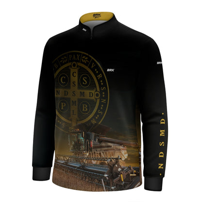 Camisa Agro Infantil Brk São Bento e Colheitadeira com Proteção UV50+ - Brk Agro