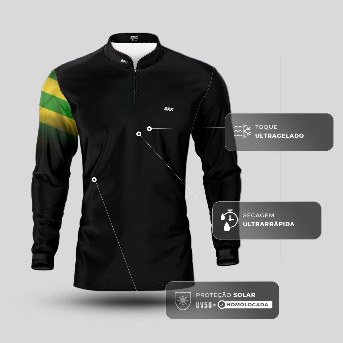 Camisa Agro Brk Bandeira de Goias com Proteção UV50+ - Brk Agro