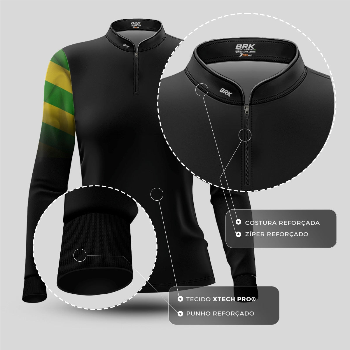 Camisa Agro Feminina Brk Bandeira de Goias com Proteção UV50+ - Brk Agro