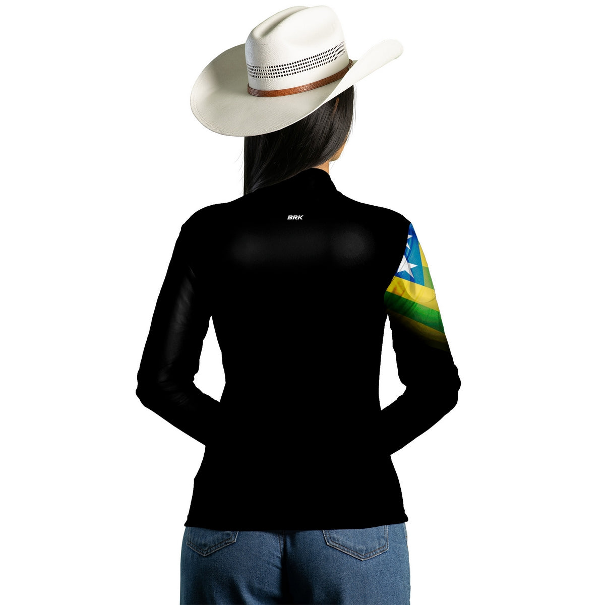 Camisa Agro Feminina Brk Bandeira de Goias com Proteção UV50+ - Brk Agro