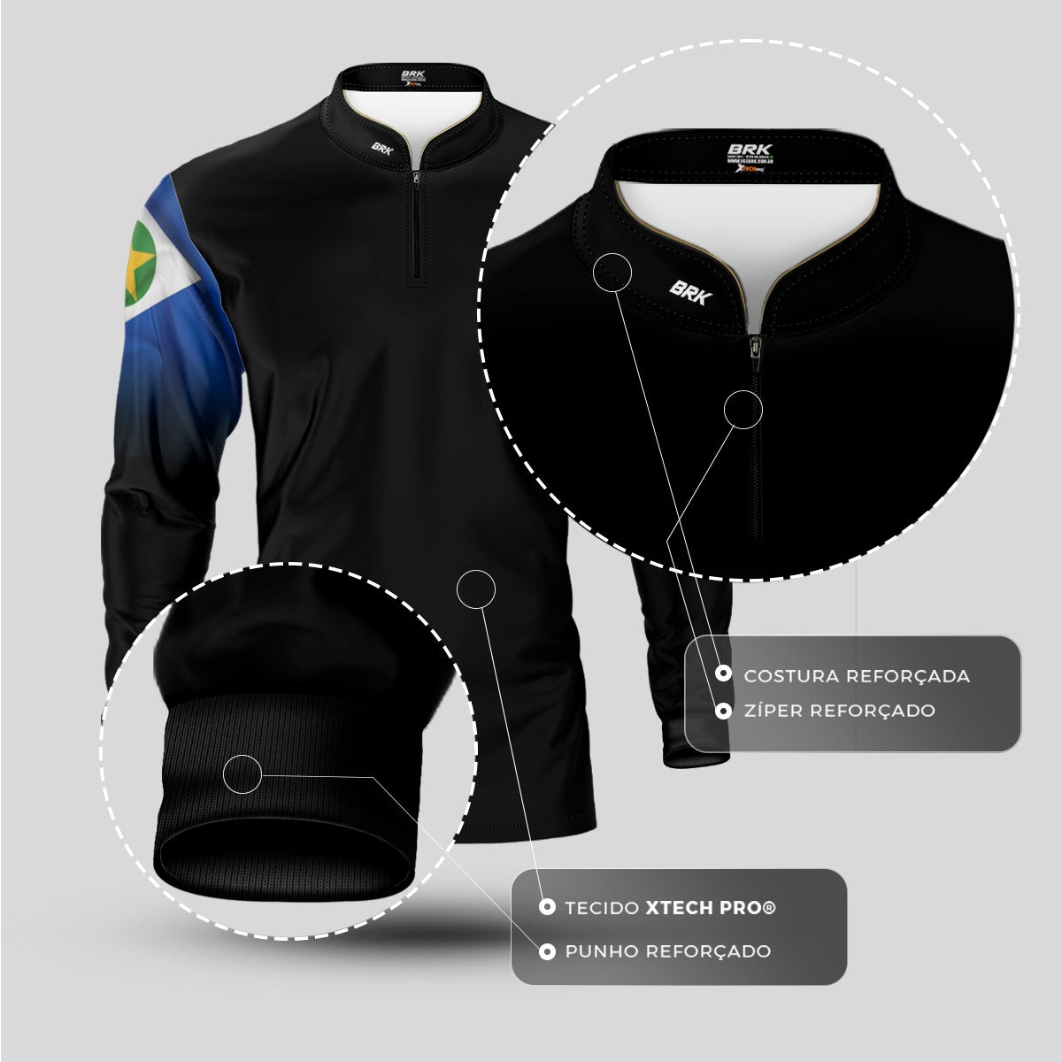 Camisa Agro Brk Bandeira do Mato Grosso com Proteção UV50+ - Brk Agro