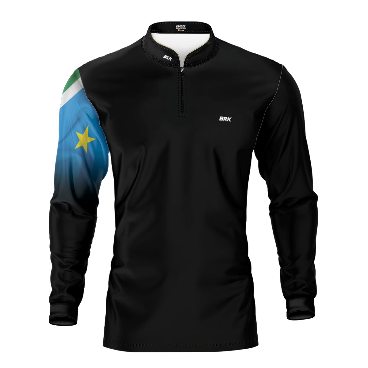 kit 1 Boné Trucker Brk Mapa do Brasil + 1 Camisa Agro Brk Bandeira do Mato Grosso do Sul com Proteção UV50+ - Brk Agro