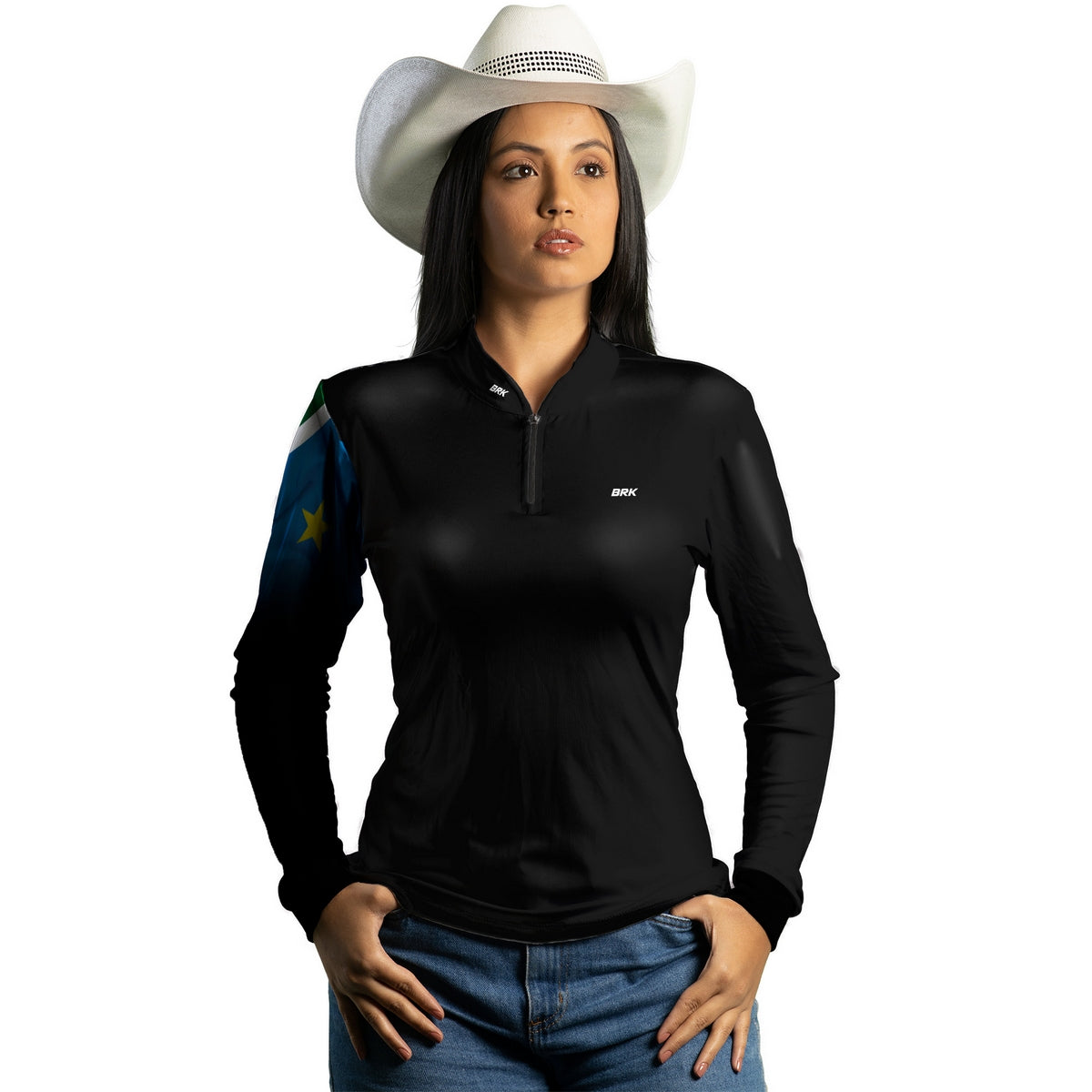 Camisa Agro Feminina Brk Bandeira do Mato Grosso do Sul com Proteção UV50+ - Brk Agro