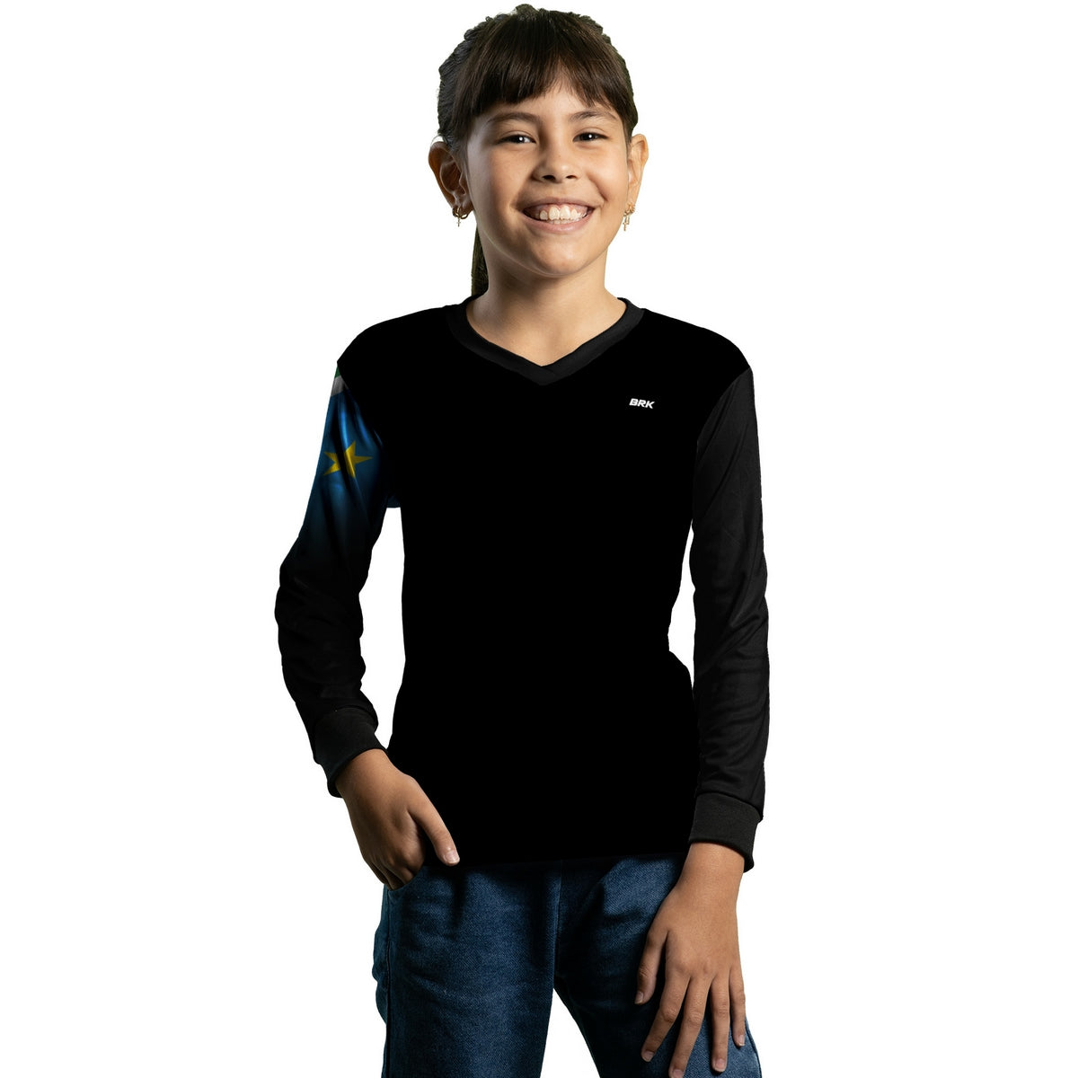 Camisa Agro Infantil Brk Bandeira do Mato Grosso do Sul com Proteção UV50+ - Brk Agro