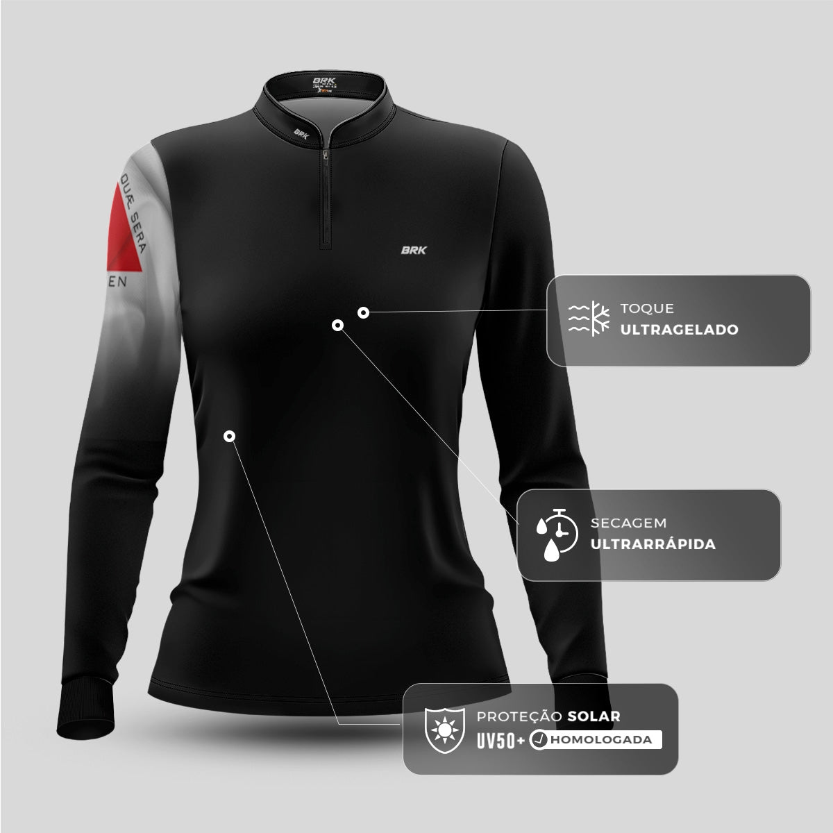 Camisa Agro Feminina Brk Bandeira de Minas Gerais com Proteção UV50+ - Brk Agro