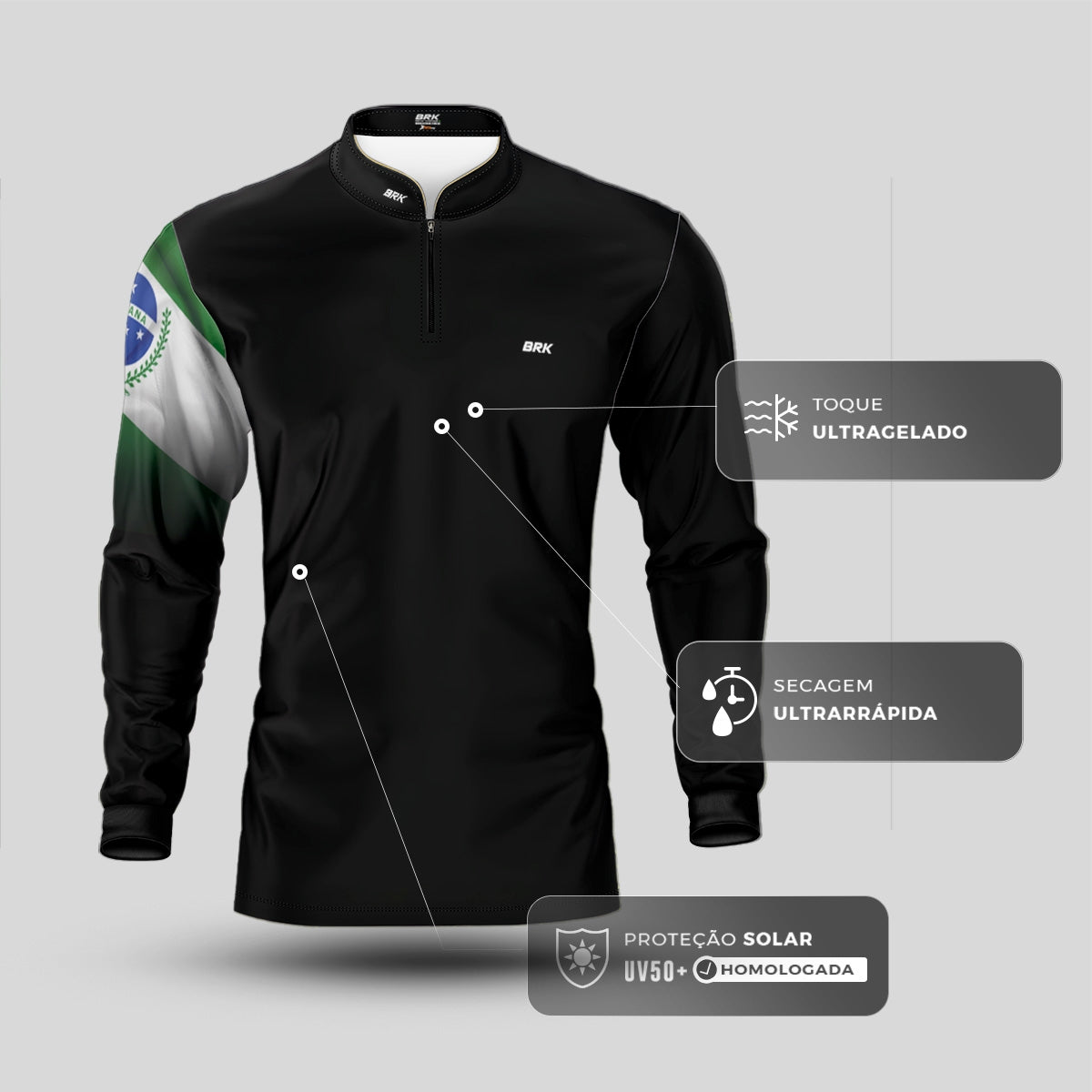 Camisa Agro Brk Bandeira do Paraná com Proteção UV50+ - Brk Agro