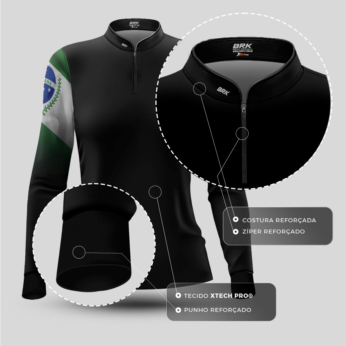 Camisa Agro Feminina Brk Bandeira do Paraná com Proteção UV50+ - Brk Agro