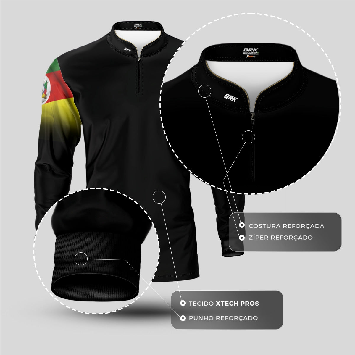 Camisa Agro Brk Bandeira do Rio Grande do Sul com Proteção UV50+ - Brk Agro