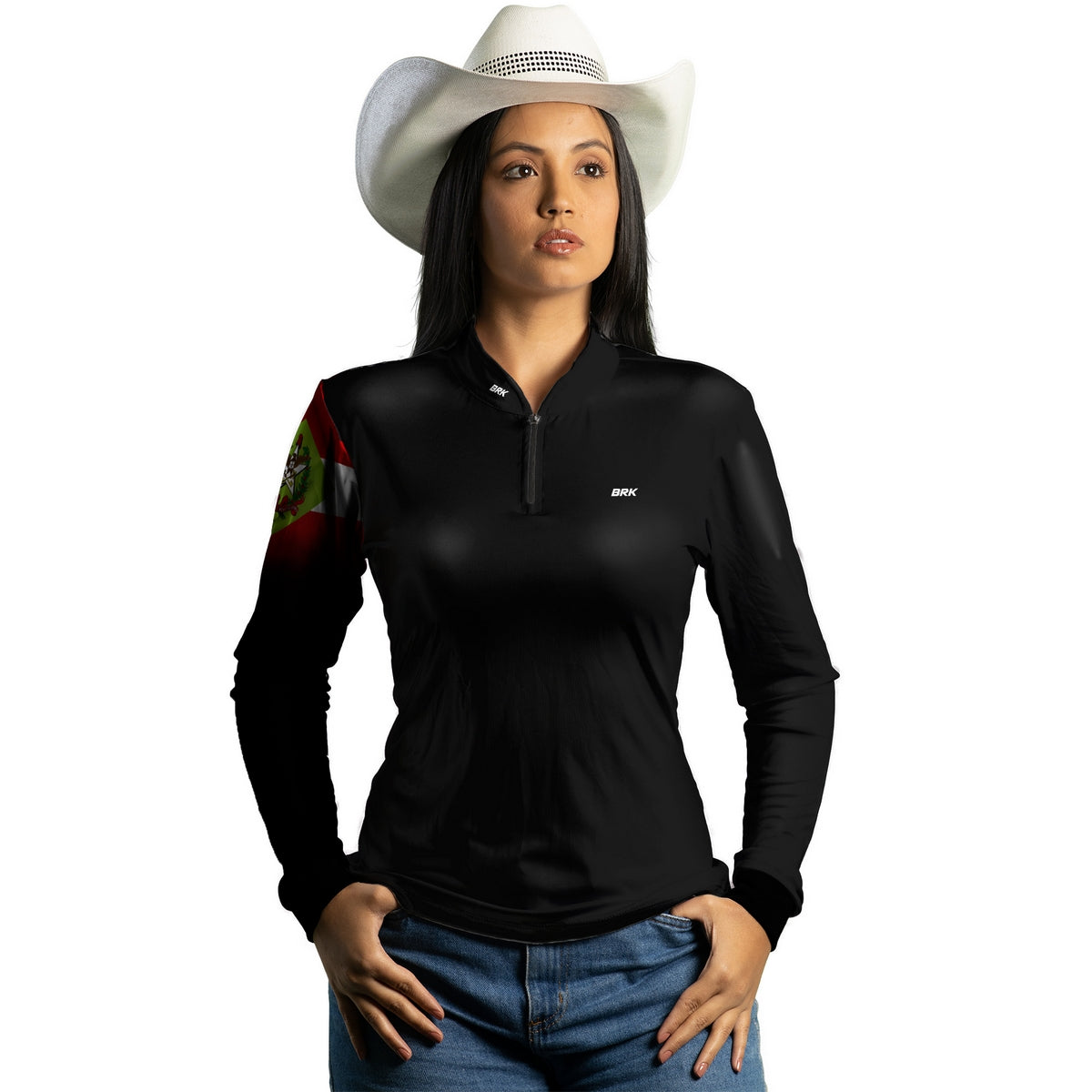 Camisa Agro Feminina Brk Bandeira de Santa Catarina com Proteção UV50+ - Brk Agro