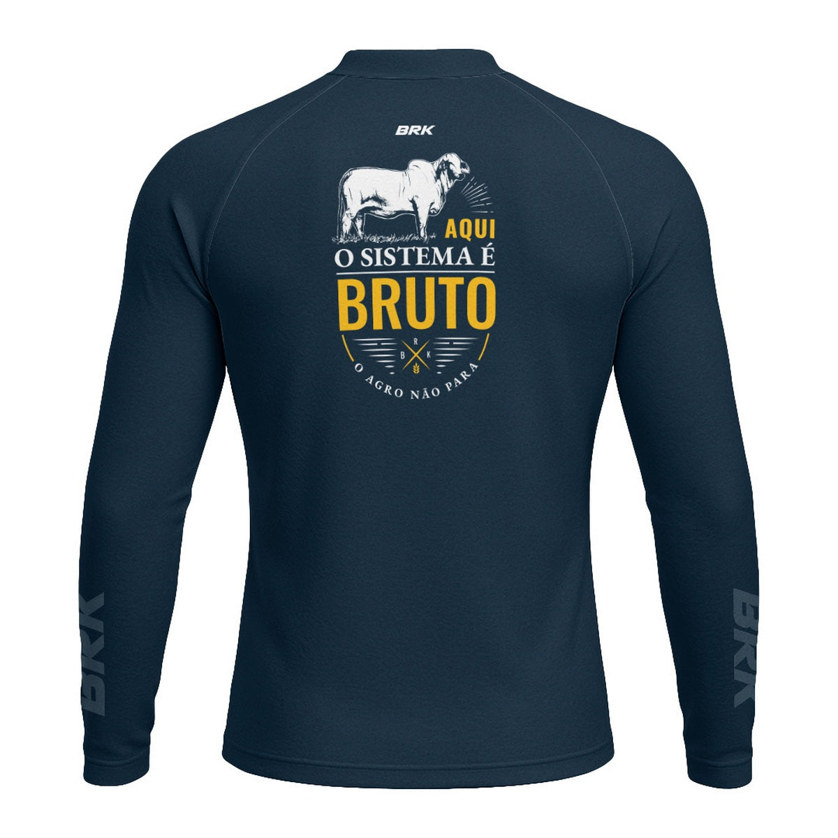 Camisa Raglan Brk Aqui O Sistema é Bruto com Proteção UV50+ - Brk Agro