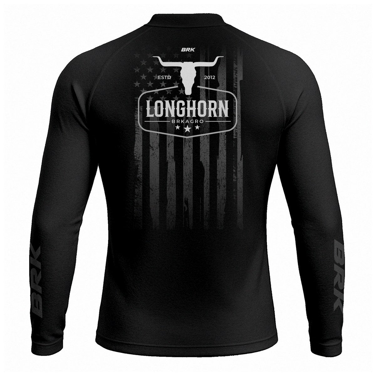 Camisa Raglan Brk Long Horn Black com Proteção UV50+ - Brk Agro