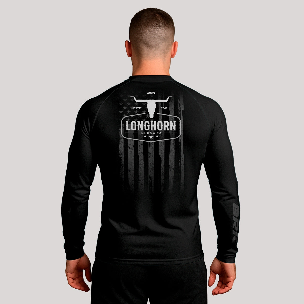 Camisa Raglan Brk Long Horn Black com Proteção UV50+ - Brk Agro