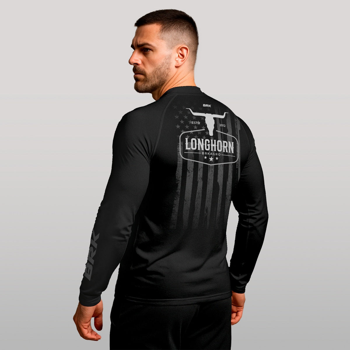 Camisa Raglan Brk Long Horn Black com Proteção UV50+ - Brk Agro