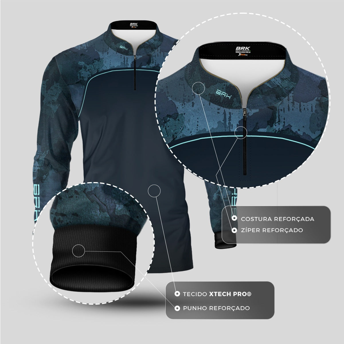 Camisa Agro Brk Camo Mapa Mundi com Proteção UV50+ - Brk Agro