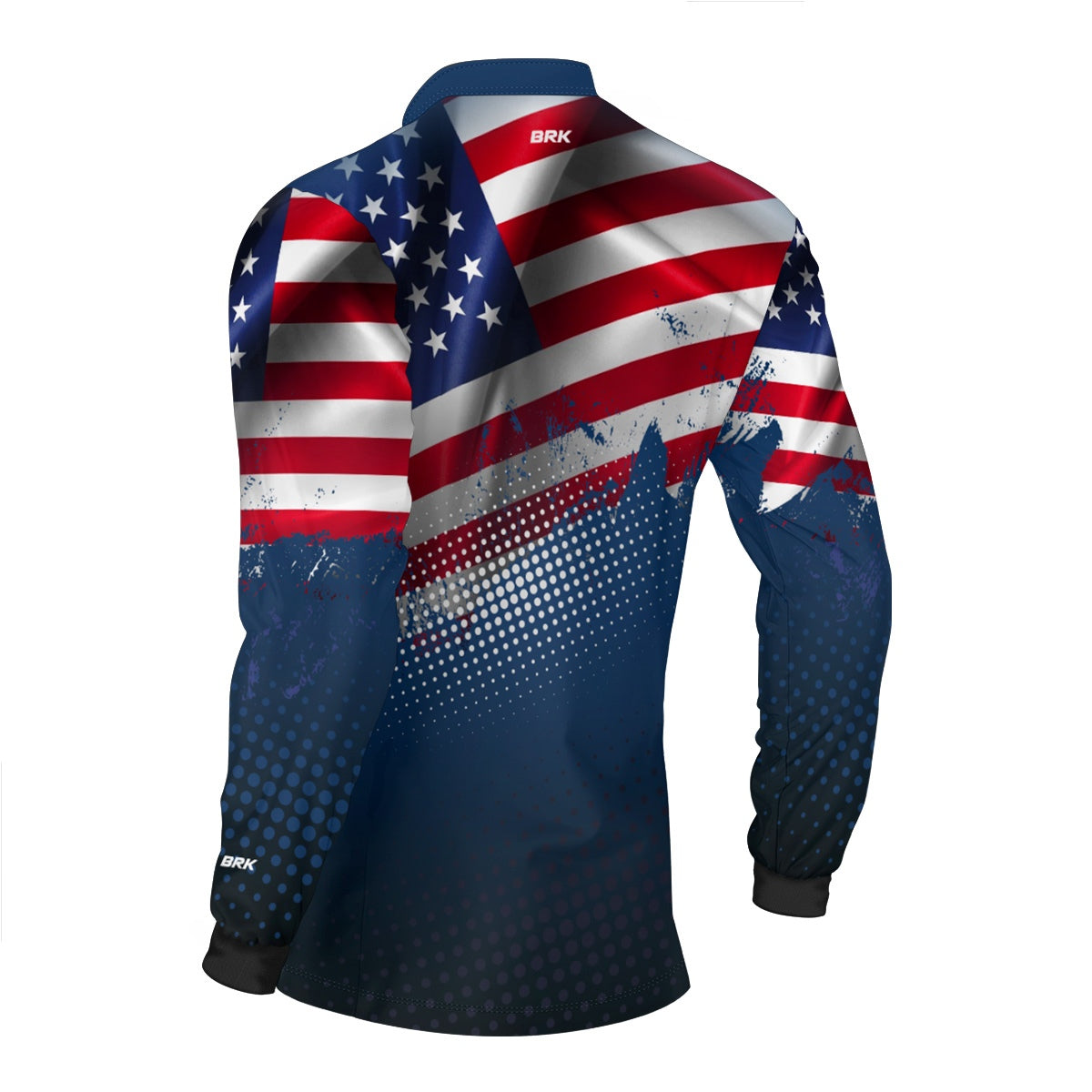 Camisa de Pesca Brk Bandeira dos Estados Unidos com Proteção UV50 - Envio Imediato - Brk Agro