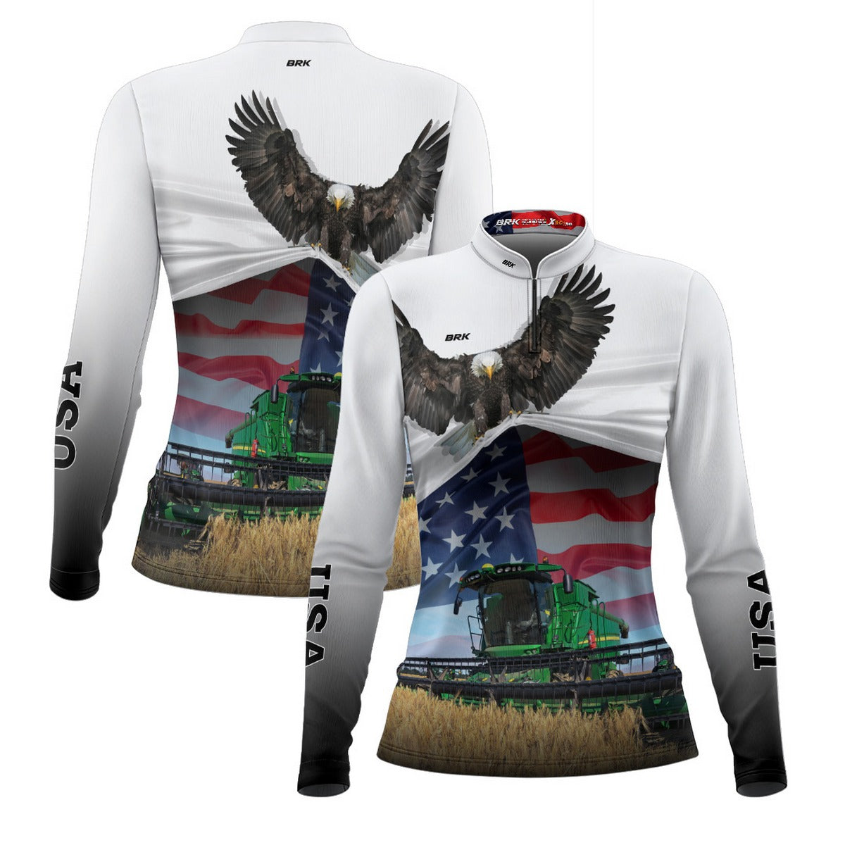 Camisa Agro Feminina Brk Eagle Estados Unidos Soja com UV50+ - Brk Agro