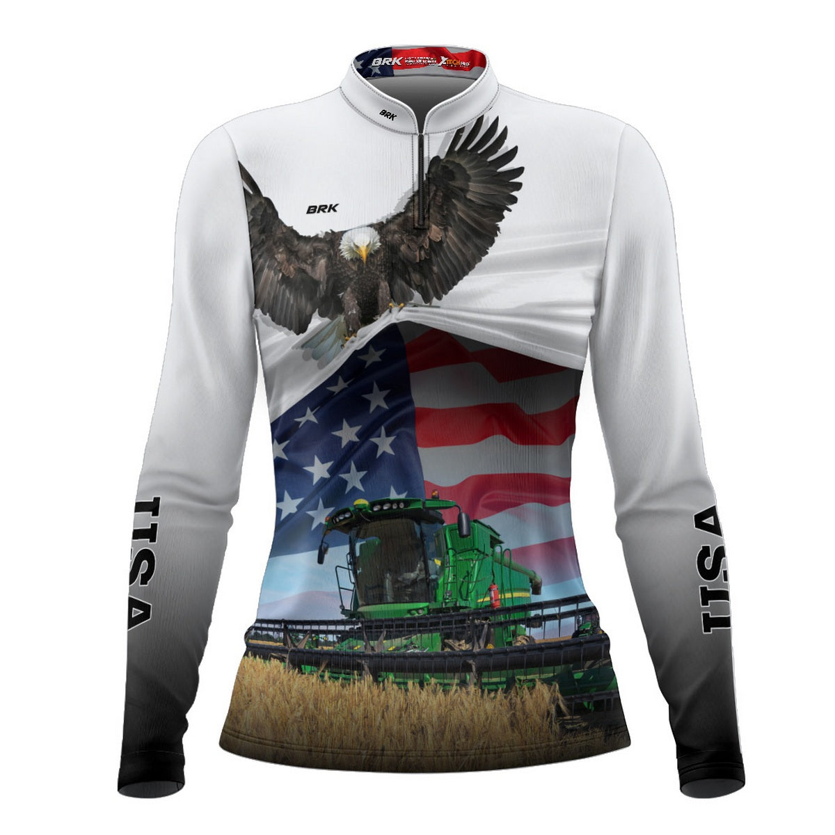 Camisa Agro Feminina Brk Eagle Estados Unidos Soja com UV50+ - Brk Agro